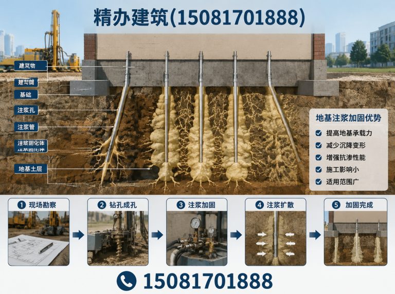 广平县基础下沉注浆顶升展示图